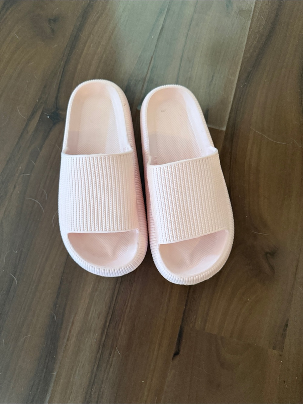 Women’s Slide Sandals in Light Pink - Cushioned Open Toe Comfort